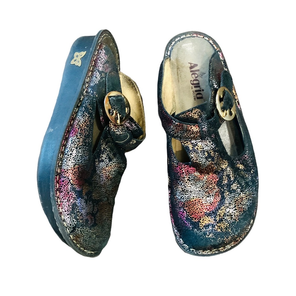Alegria Work Clog Multi Color Metallic Shoe sz 49
